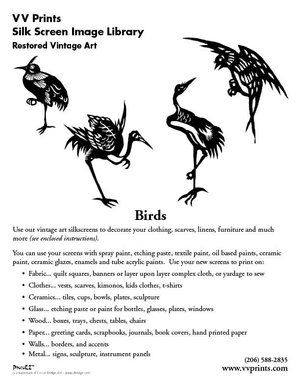 Asian Bird Silkscreen