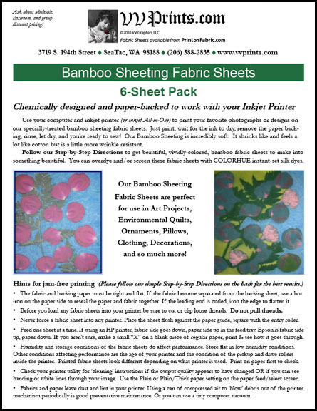 [Bamboo Sheeting Inkjet Printable Fabric Sheets]