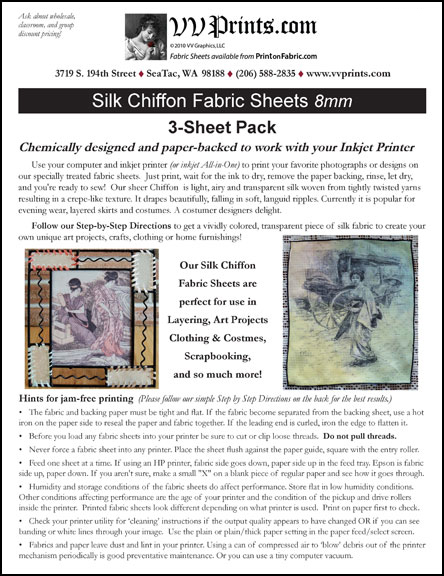 [Silk Chiffon Inkjet Printable Fabric Sheets]