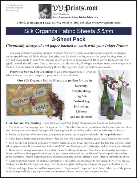 [Silk Organza Inkjet Printable Fabric Sheets]